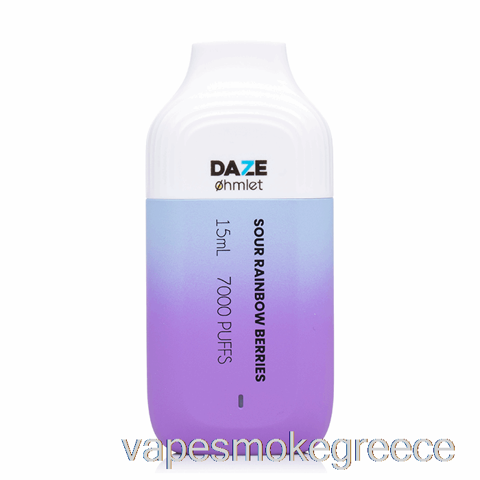 Vape Greece 7 Daze Ohmlet 7000 0% μηδενική νικοτίνη μιας χρήσης ξινά μούρα ουράνιου τόξου